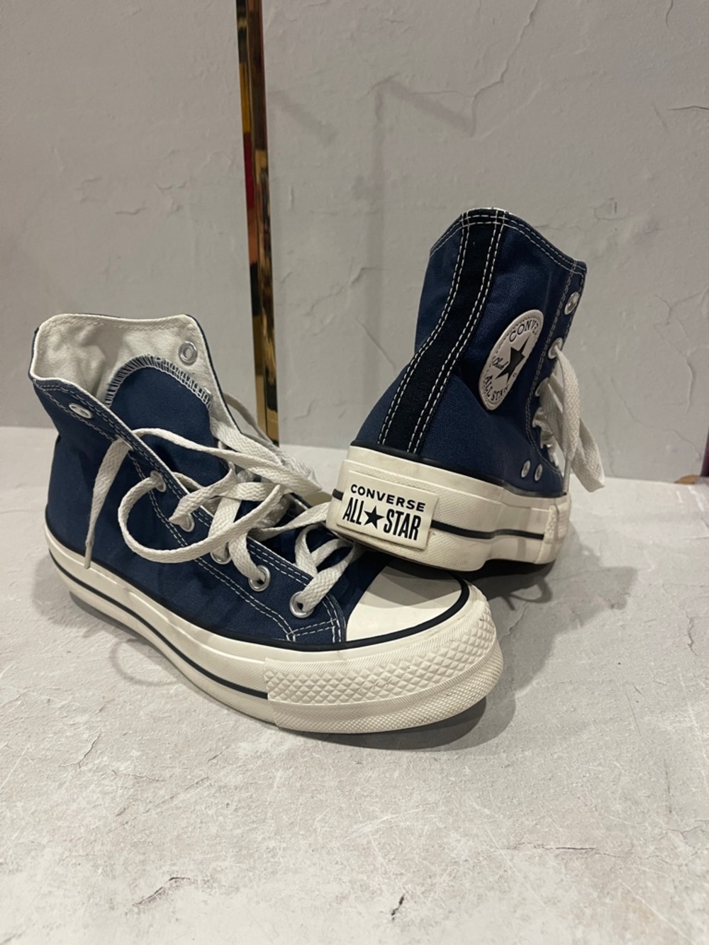 Converse Navy Canvas High Top Sneakers